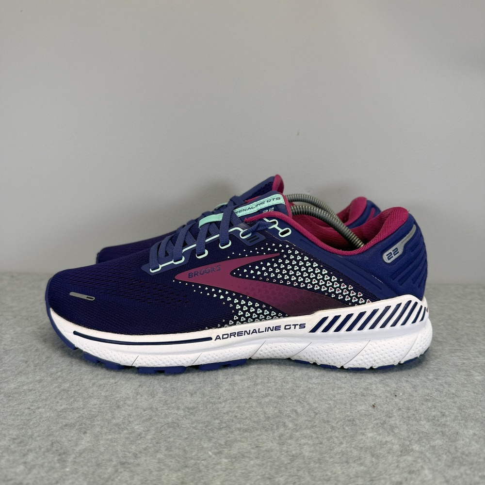 Brooks Adrenaline GTS 22 Womens Shoes Size 9.5 Purple Pink Sneakers 1203531B403